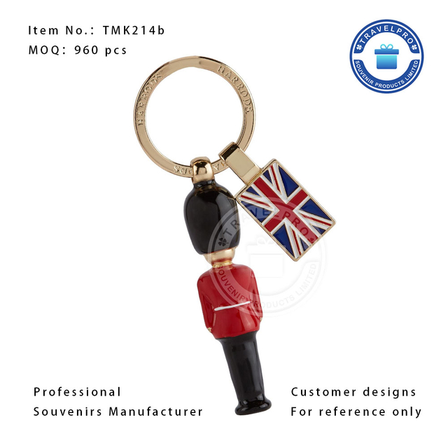 3D London Parade Soldiers Customized Metal Souvenir Keychain 