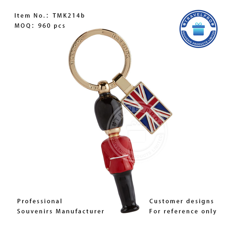 3D London Parade Soldiers Customized Metal Souvenir Keychain 