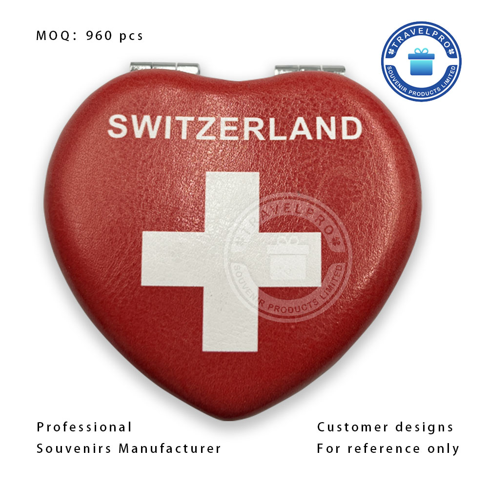 Switzerland Souvenir PU Mirror with Flag Color 