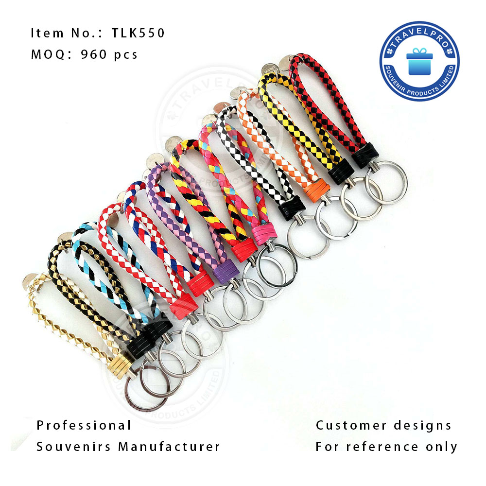 Customized Design And Colors Wholesale PU/leather Strap Keychain