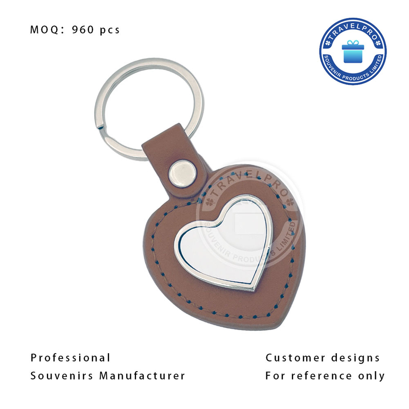Heart Shaped PU/leather Keychain with Low MOQ