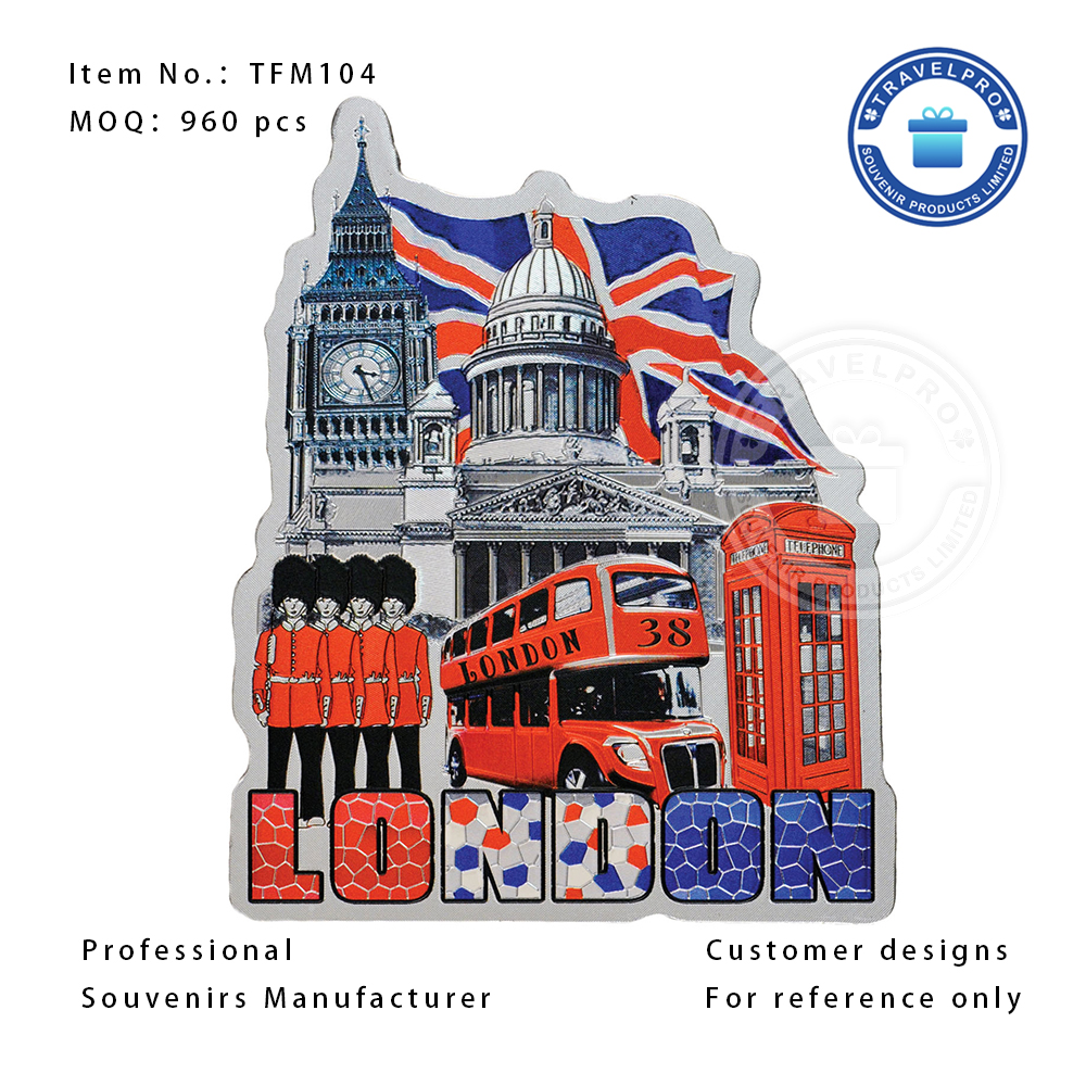 High Quality London Foil Sticker Magnet with Big Ben 