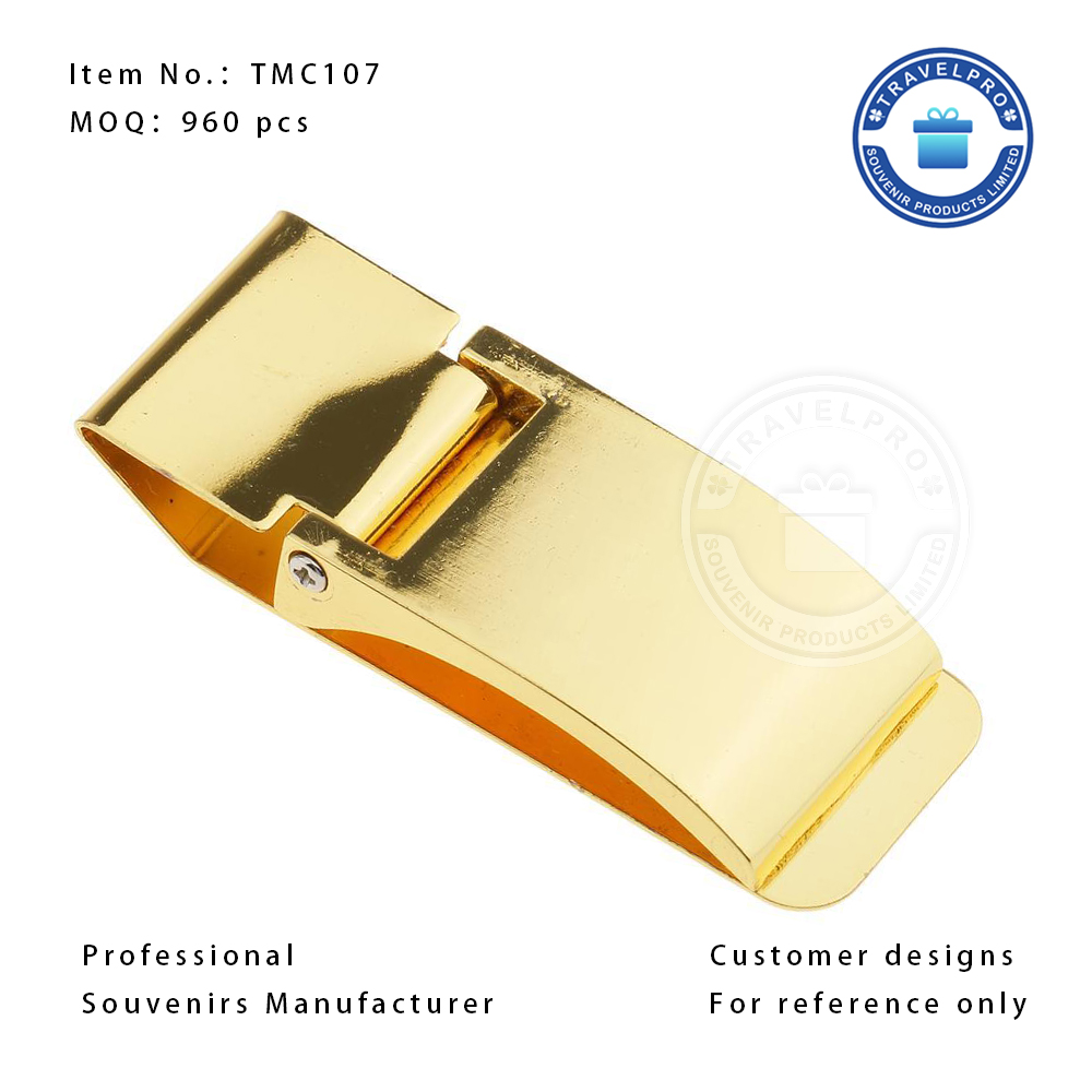 Gold Blank Souvenir Money Clip with Laser-TMC107