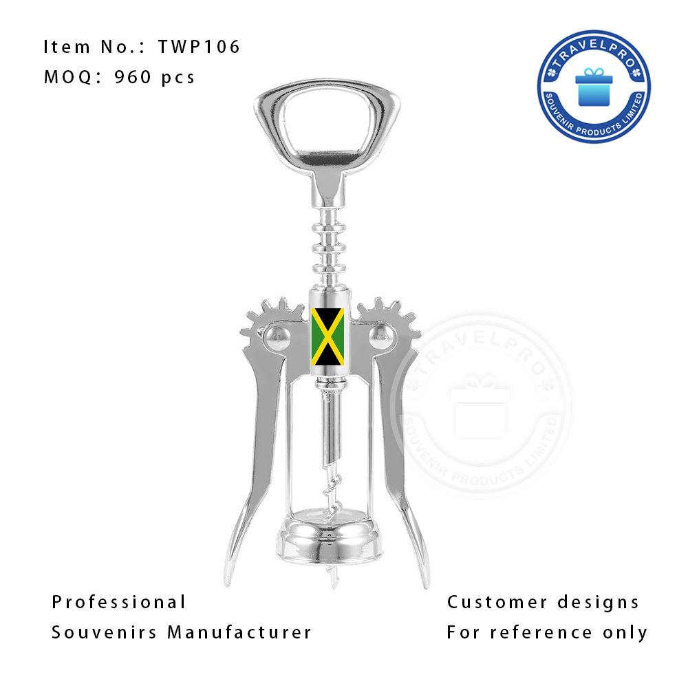 Customized Jamaica Metal Wine Opener