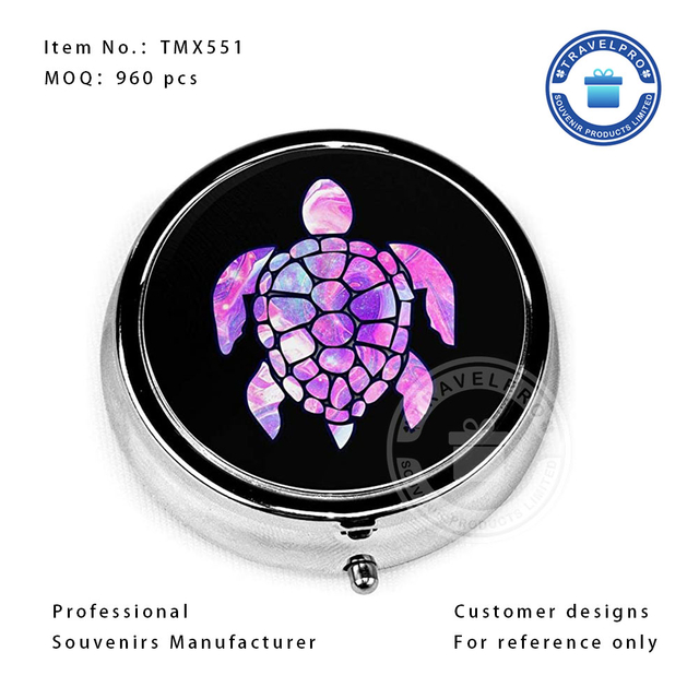 Personalized Turtle Design Souvenir Pocket Pill Box-TMX551