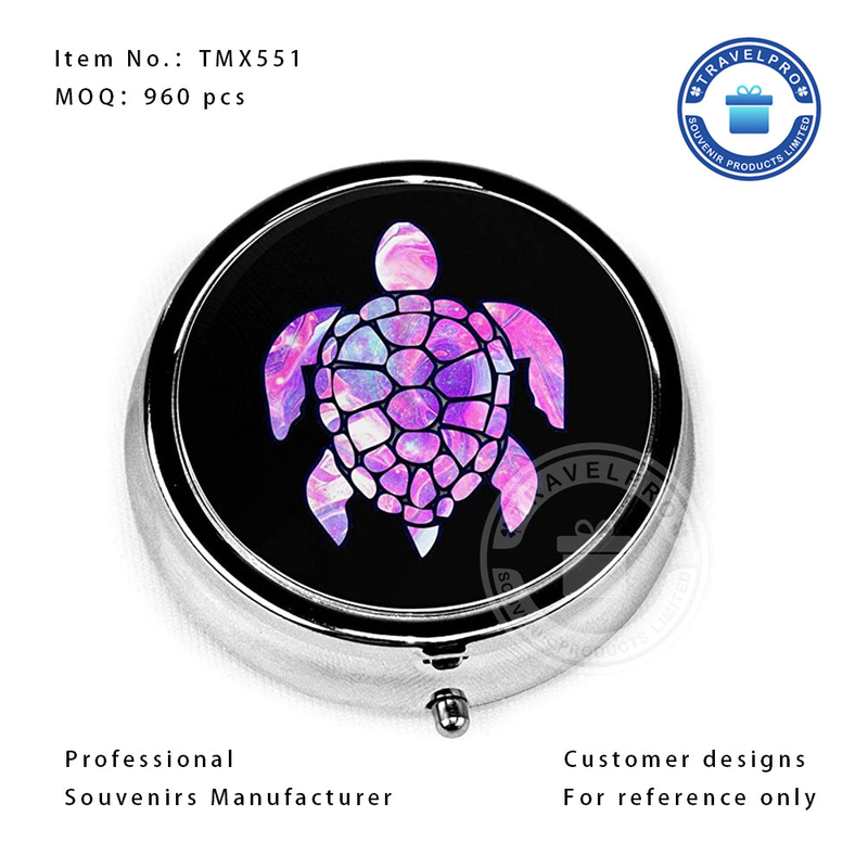 Personalized Turtle Design Souvenir Pocket Pill Box-TMX551
