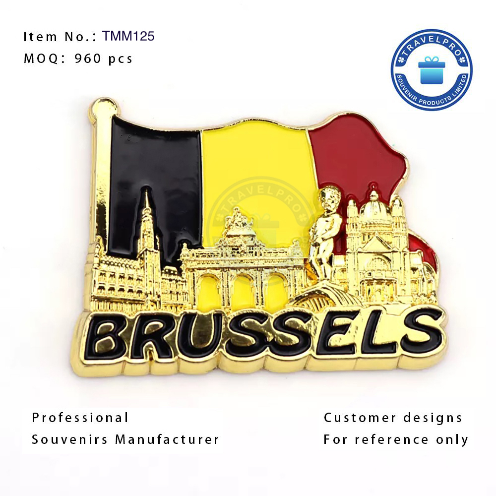 Belgium Top Quality Souvenir Metal Fridge Magnet