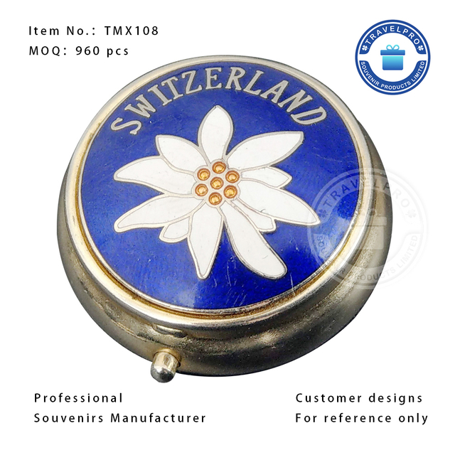 Switzerland Metal Customized Souvenir Pill Box -TMX108