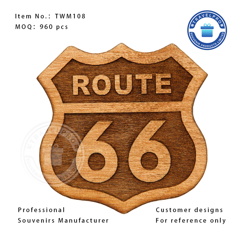 Route 66 Decorative MDF Magnet with Customized Design