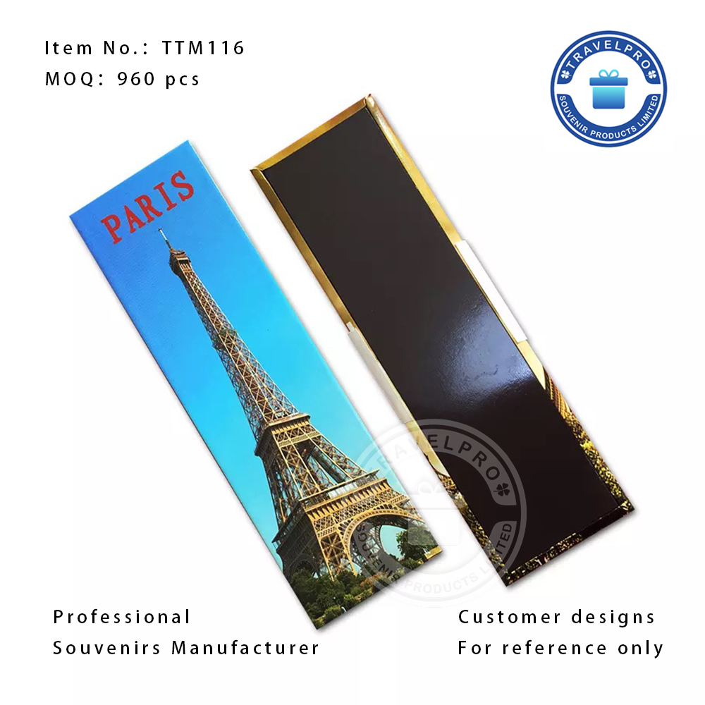 Rectangle Paris OEM Personalized Design Tin Magnet