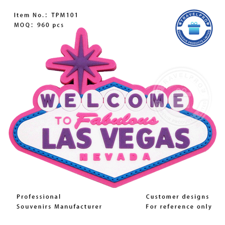 LAS VEGAS Souvenir Soft PVC Magnet with Personalized Design