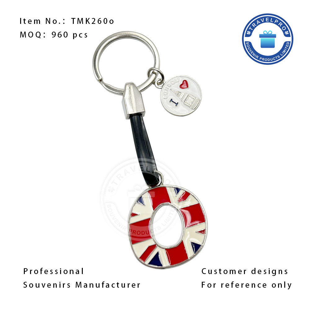 London OEM High Quality Metal Souvenir Alphabet Keychain 