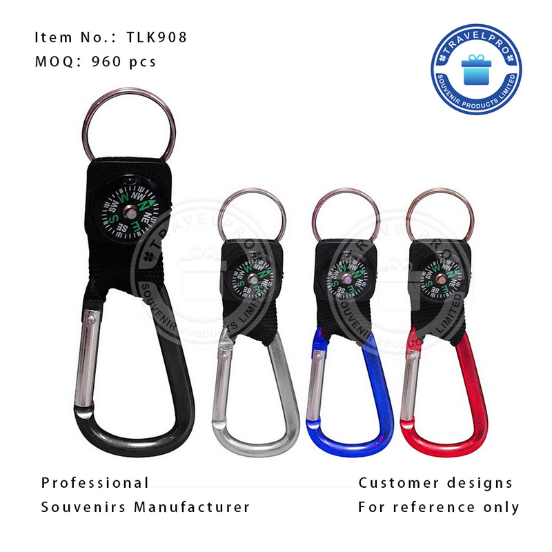 Compass Carabiner Keychain with Personalized Design
