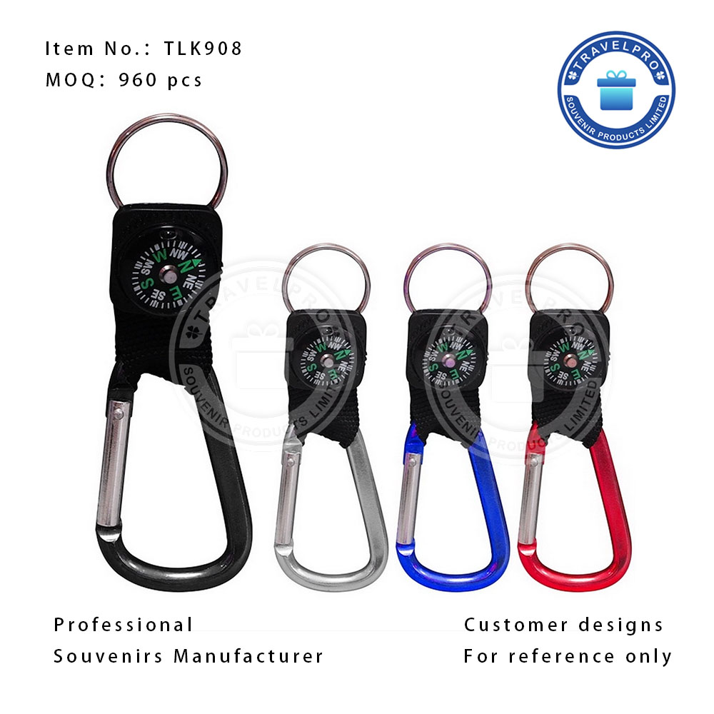 Compass Carabiner Keychain with Personalized Design