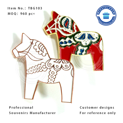 Swedish Metal Dala Horse Decorative Pin Badge-TBG103