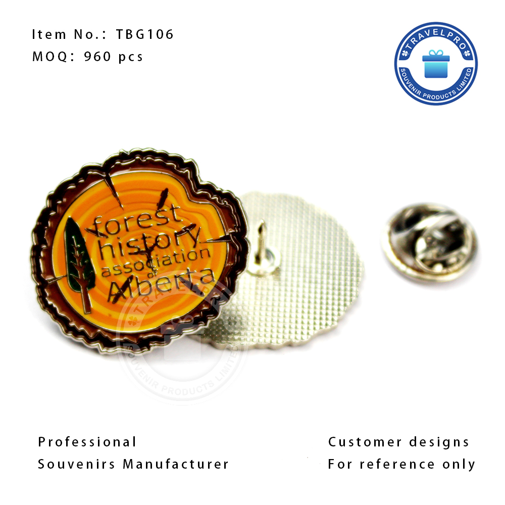 Hot Selling Metal Commemorative Pin Badge with Customized Designs-TBG106
