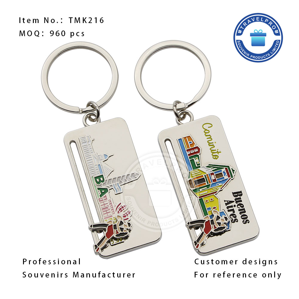 Slideable Buenos Aires OEM Wholesale Metal Souvenir Keychain 