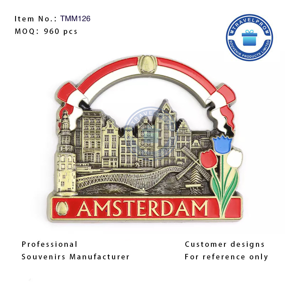 Netherlands Customized Souvenir Metal Fridge Magnet