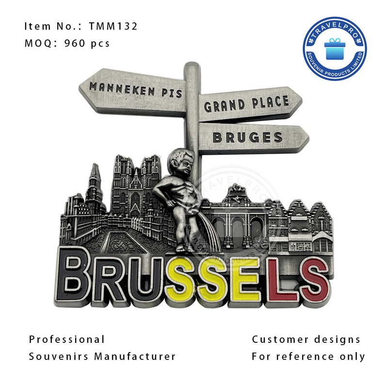 BRUSSELS Wholesale High Quality Customized Metal Fridge Magnet