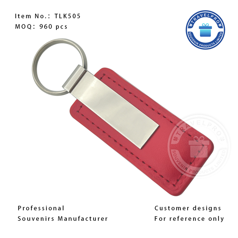 Red Classic Design Wholesale Genuine Leather Keychain