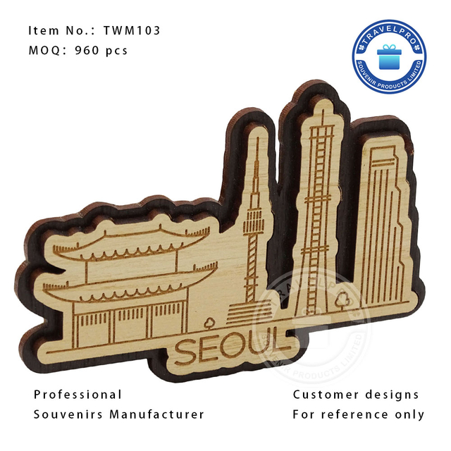 Wholesale High Quality Seoul MDF Magnet for Souvenir