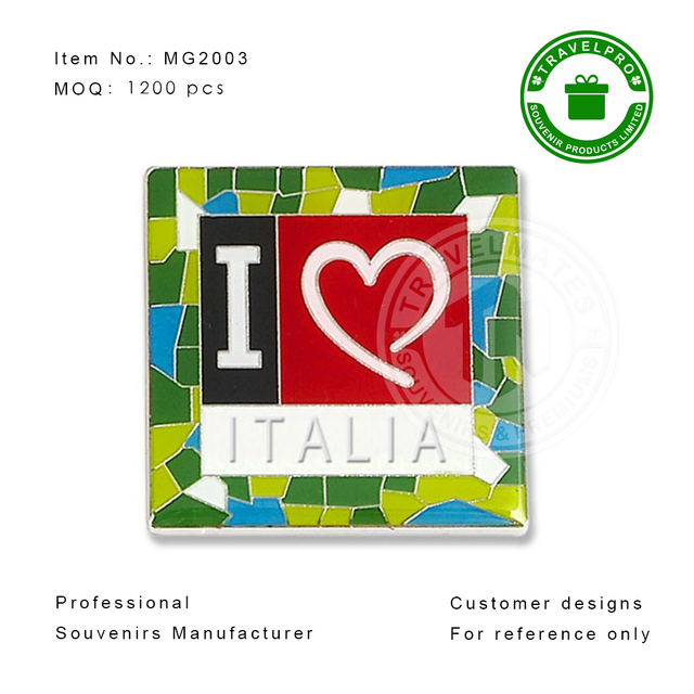 OEM Italy Metal Souvenir Fridge Magnet with Customized Deisgn 