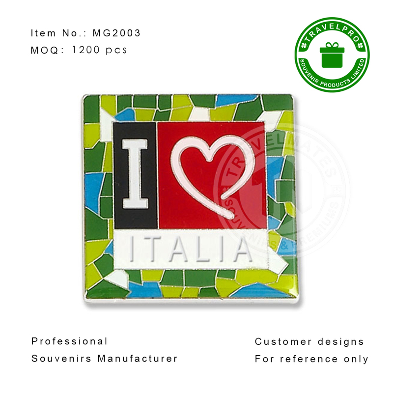 OEM Italy Metal Souvenir Fridge Magnet with Customized Deisgn 