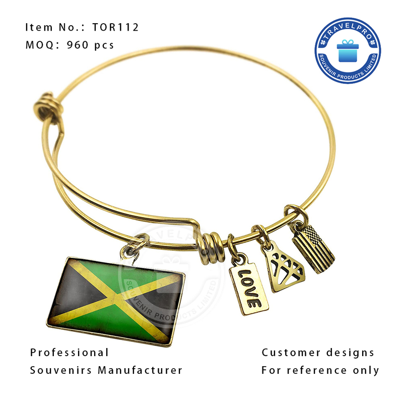 Jamaica Gold Color Gloss Souvenir Bracelets