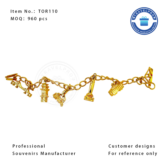 UK Custom Metal Souvenir in Gold Color Bracelet