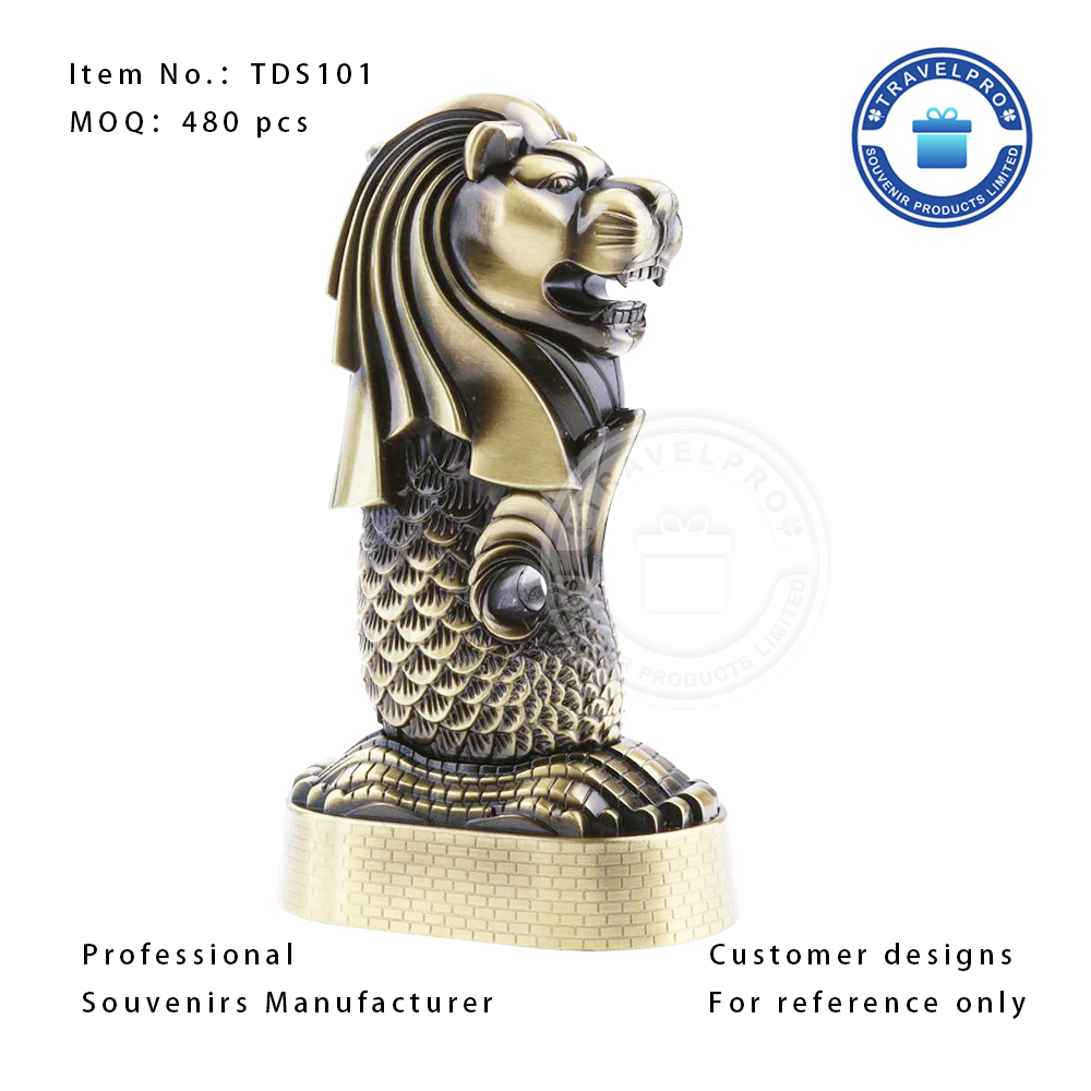Singpore Merlion Metal Commemorative Statuette with Customzied Design-TDS101
