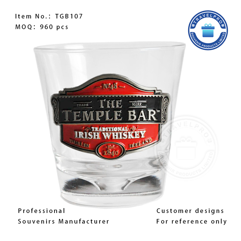 Whiskey Shot Glass Badge with Customized Design for Promotion