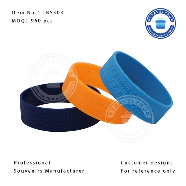 Customized Debossed Logo Silicone Wristbands