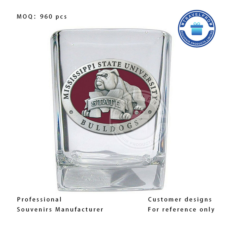 Shot Glass with Badge for Souvenirs
