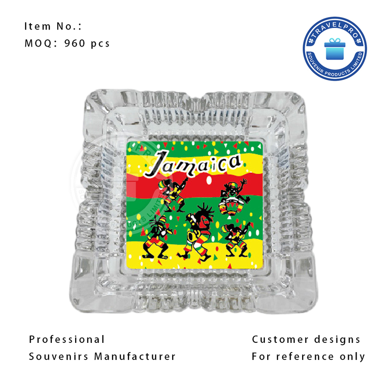 Jamaica Design Dancing People Glass Ashtray in Square Size