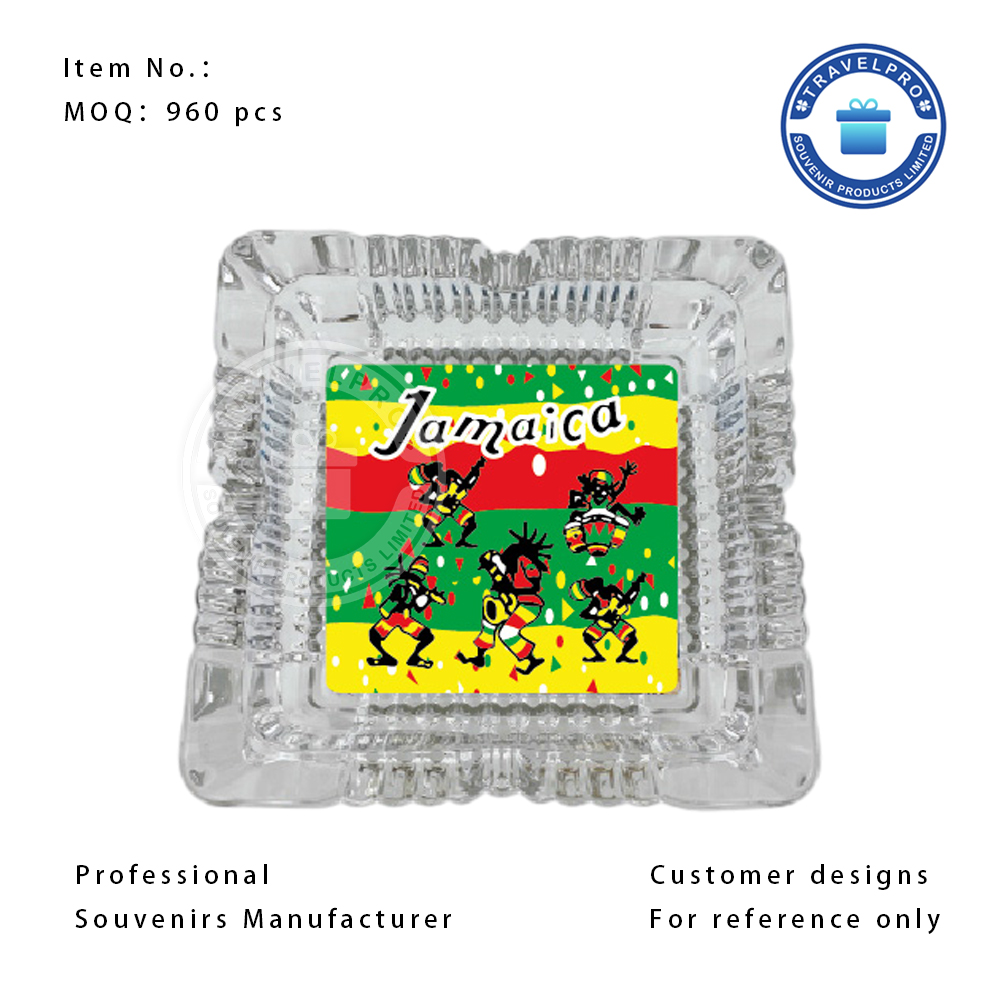 Jamaica Design Dancing People Glass Ashtray in Square Size