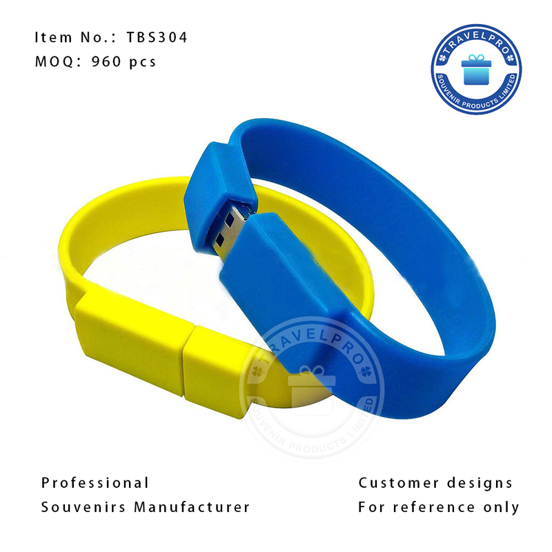 Customized Logo Silicone Wristbands with USB Flash Disk