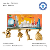 Dubai Customized Metal Souvenir Charm Magnet in Gold Color 