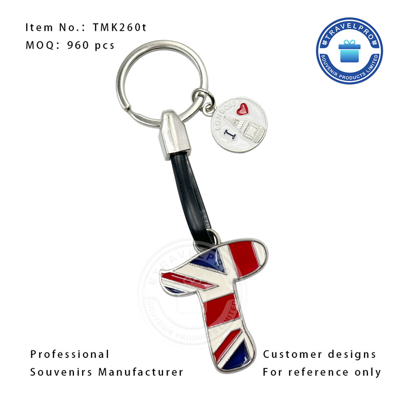 I Heart London High Quality Metal Souvenir Alphabet Keychain with Customized Design