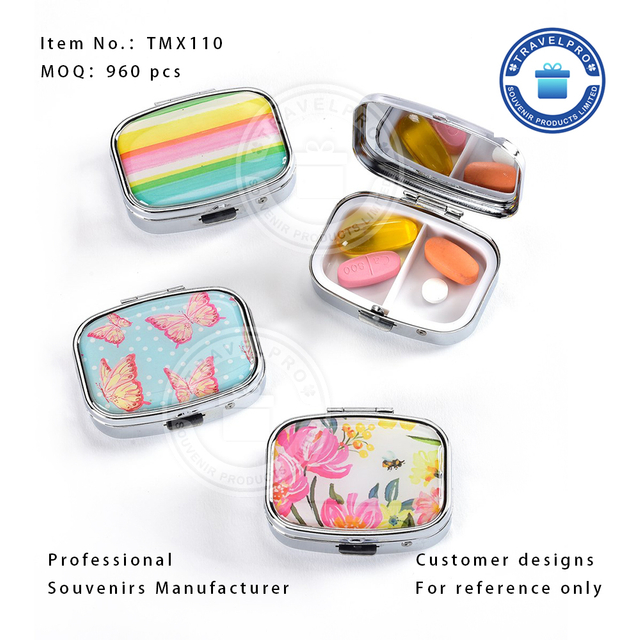 Hot Selling Square Shaped Metal Souvenir Pocket Pill Box -TMX110