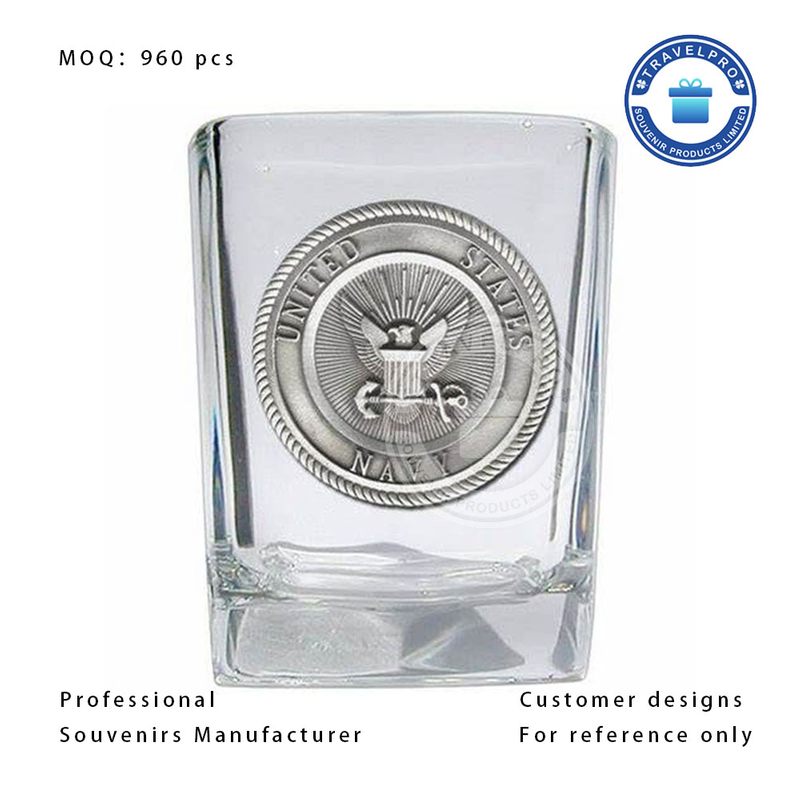 Personalized Metal Pewter Plate with Shot Glass