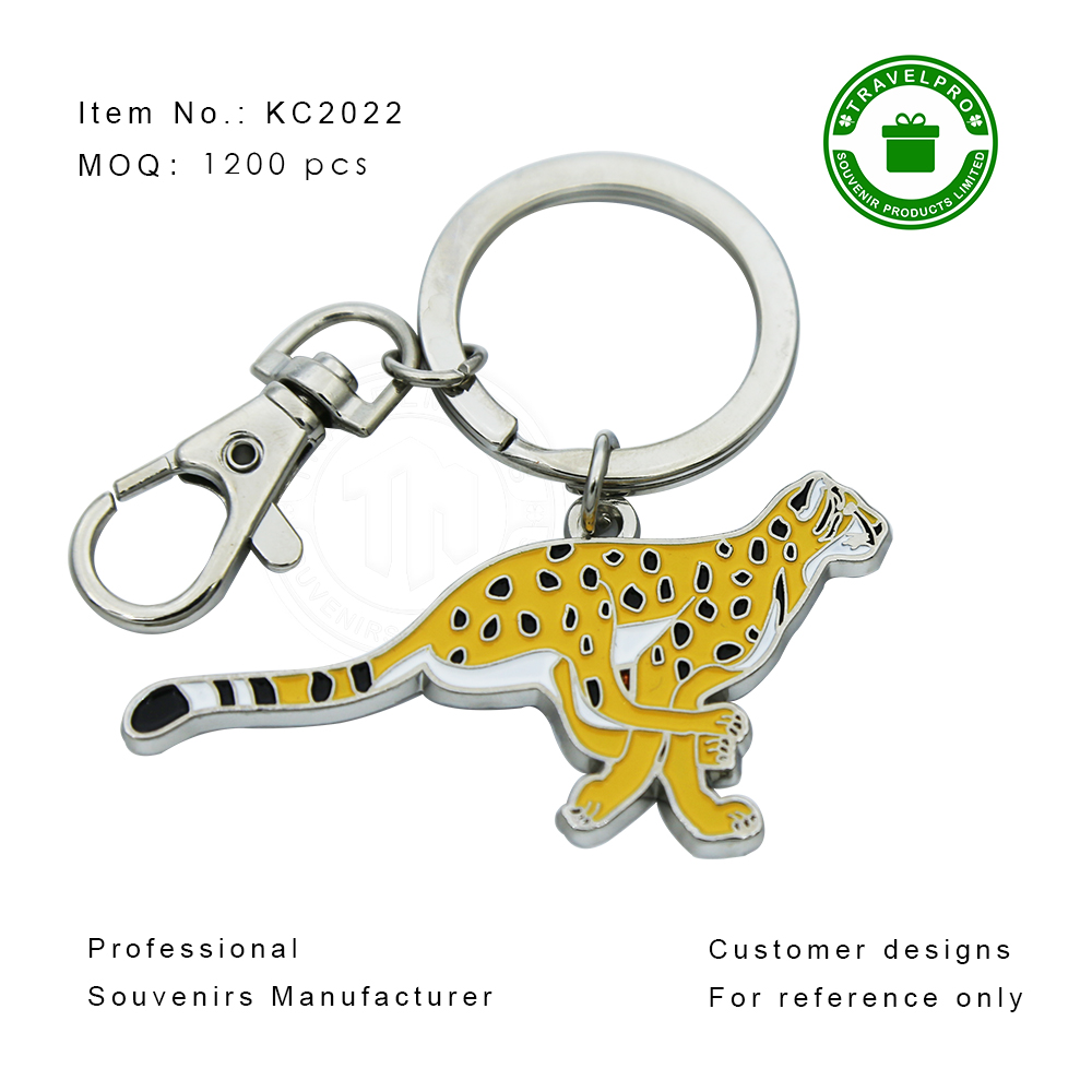 Cheetah Souvenir Keychian with Customzied Deisgn 