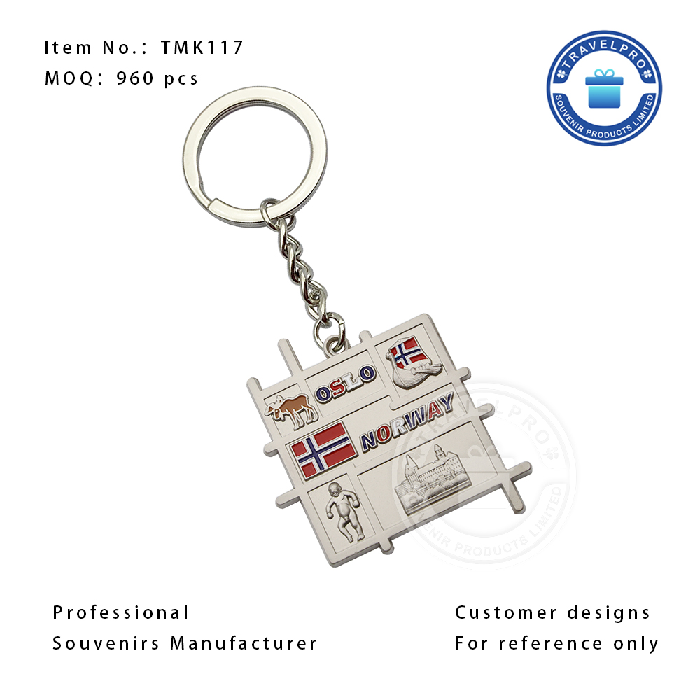 Oslo Norway Souvenir Metal Keychain with Customized Design