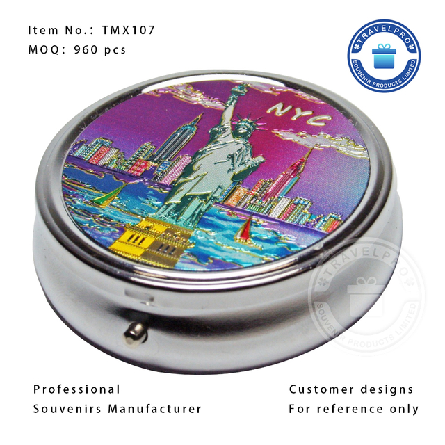 New York Metal Customized Souvenir Pill Box -TMX107