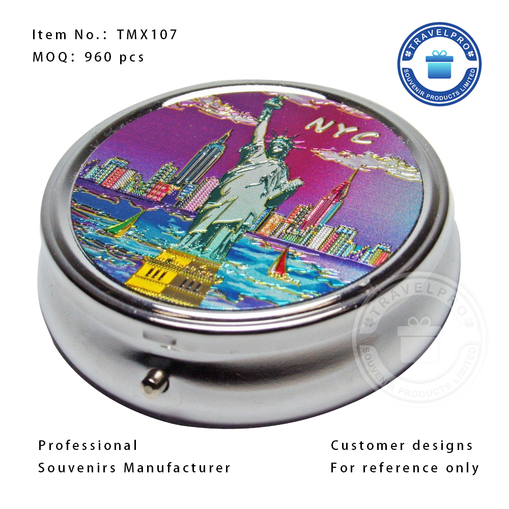 New York Metal Customized Souvenir Pill Box -TMX107