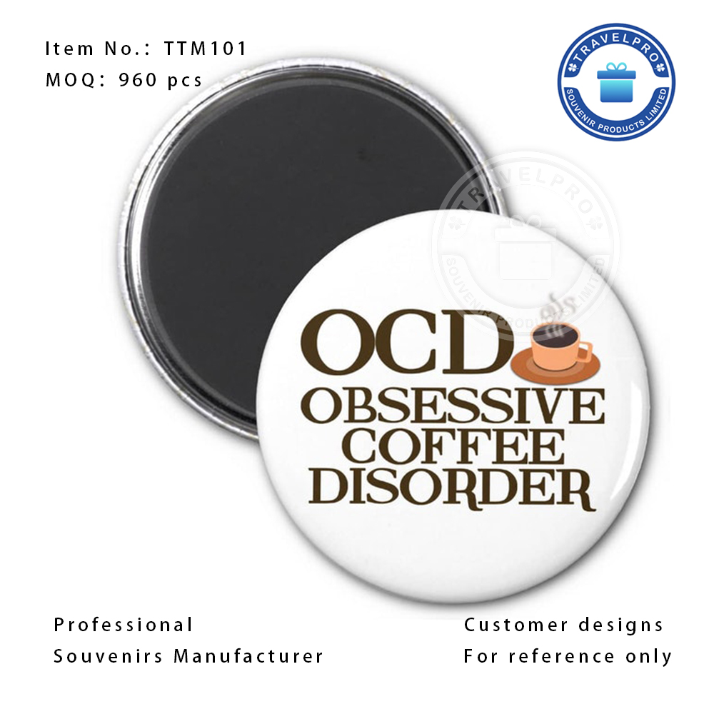 Customised Round Tin Magnet With Logo Printing