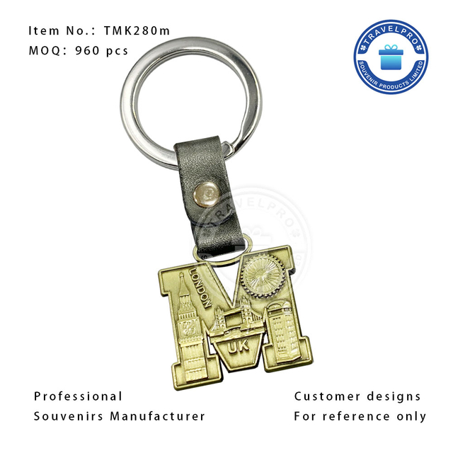 London Souvenir Alphabet Keychain with Customized Design