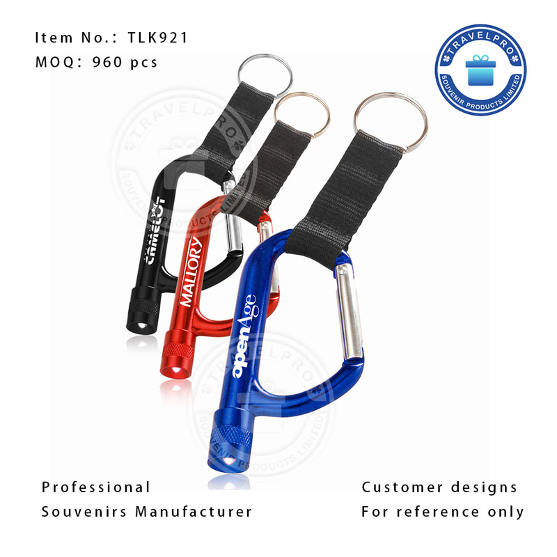 LED Light Carabiner Keychain with Personalized Design