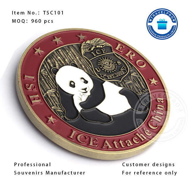 Panda Commemorative Coin with Yellow Brass Color-TTC109