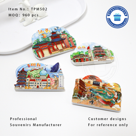 Customized Souvenir Tourist Gifts Printing Fridge Magnet Home Decoration 3D Printed Resin Traditional Style Fridge Magnet