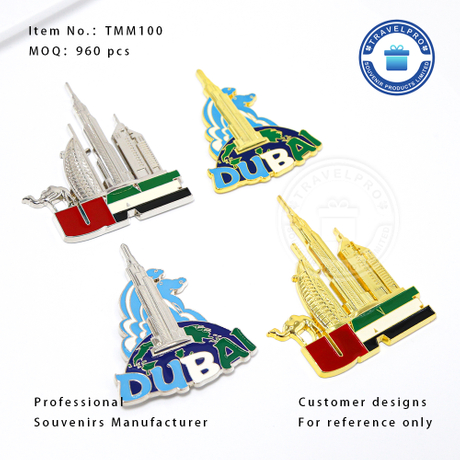 Custom Souvenir Metal Fridge Magnets Countries Tourist Souvenir Custom 3d Dubai Zinc Alloy Metal Souvenir Fridge Magnet